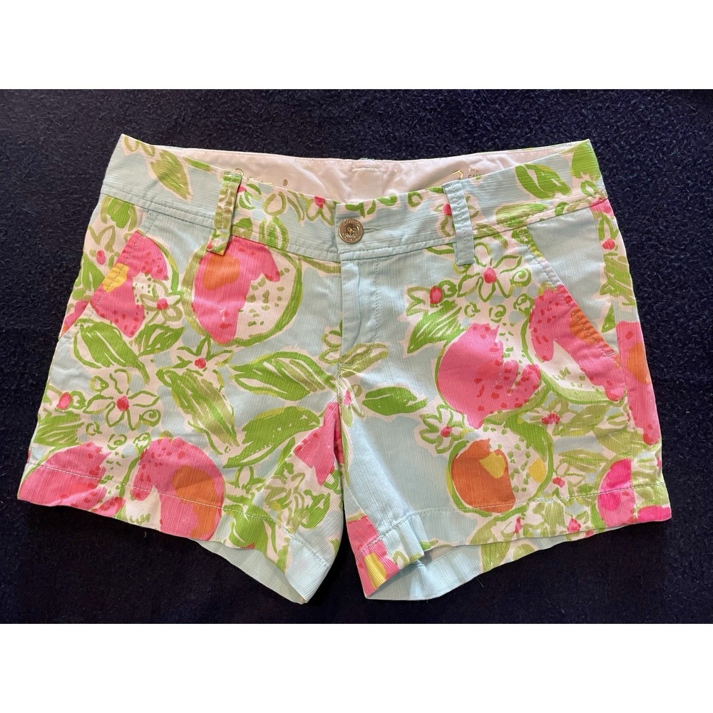 Lilly Pulitzer Callahan Shorts Women Twill Size‎ 2 Pocket Classic Point Low Rise